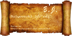 Bulyovszki Júnó névjegykártya